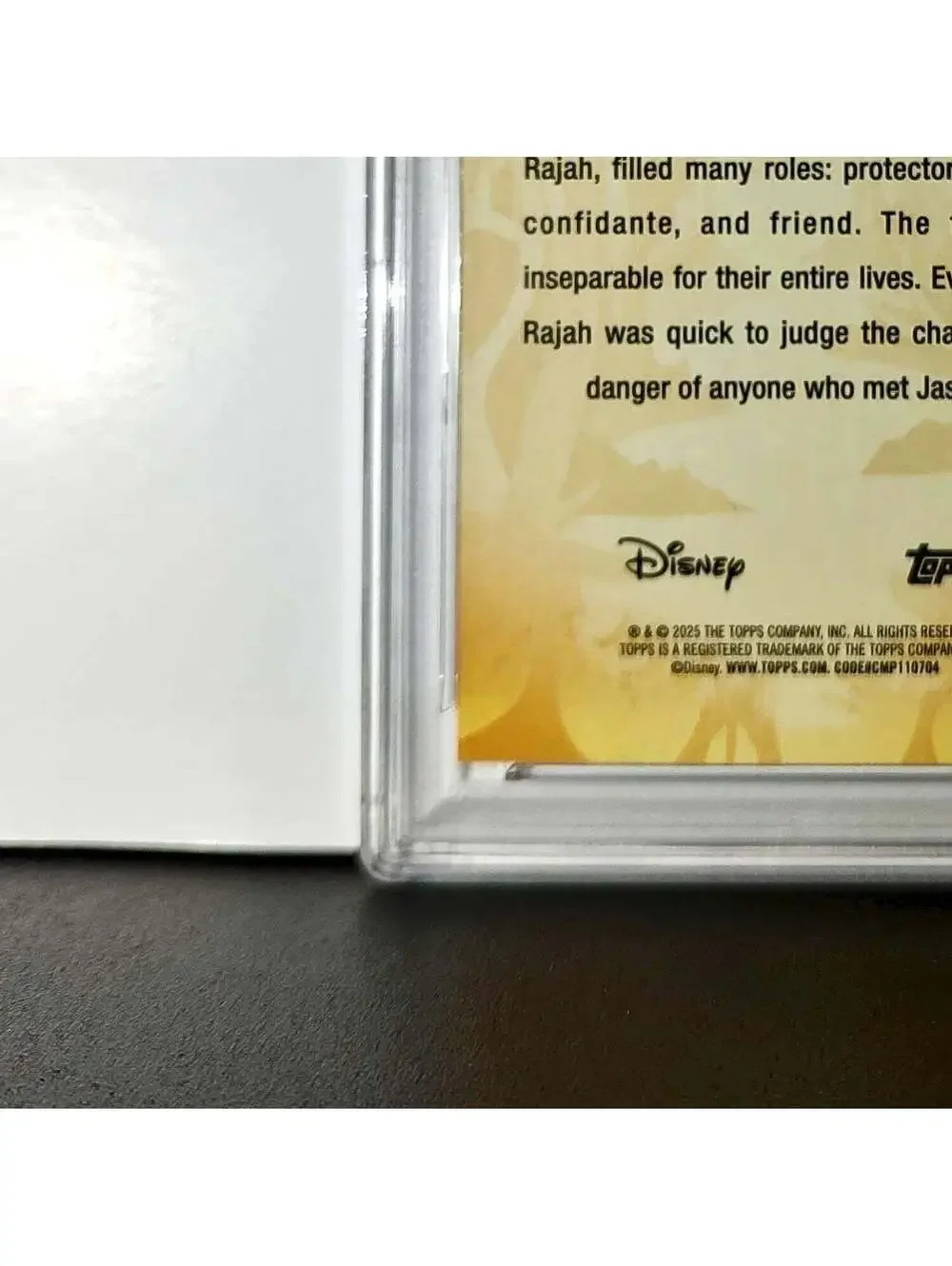 Rajah 2025 Topps Disney #FF-12 Furry Friends Card Aladdin PSA 9